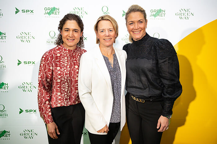 Left to Right Lorena Ochoa, Annika Sorenstam, Suzann Pettersen, One Green Way Invitational 2023, Quinta do Lago, Algarve Portugal