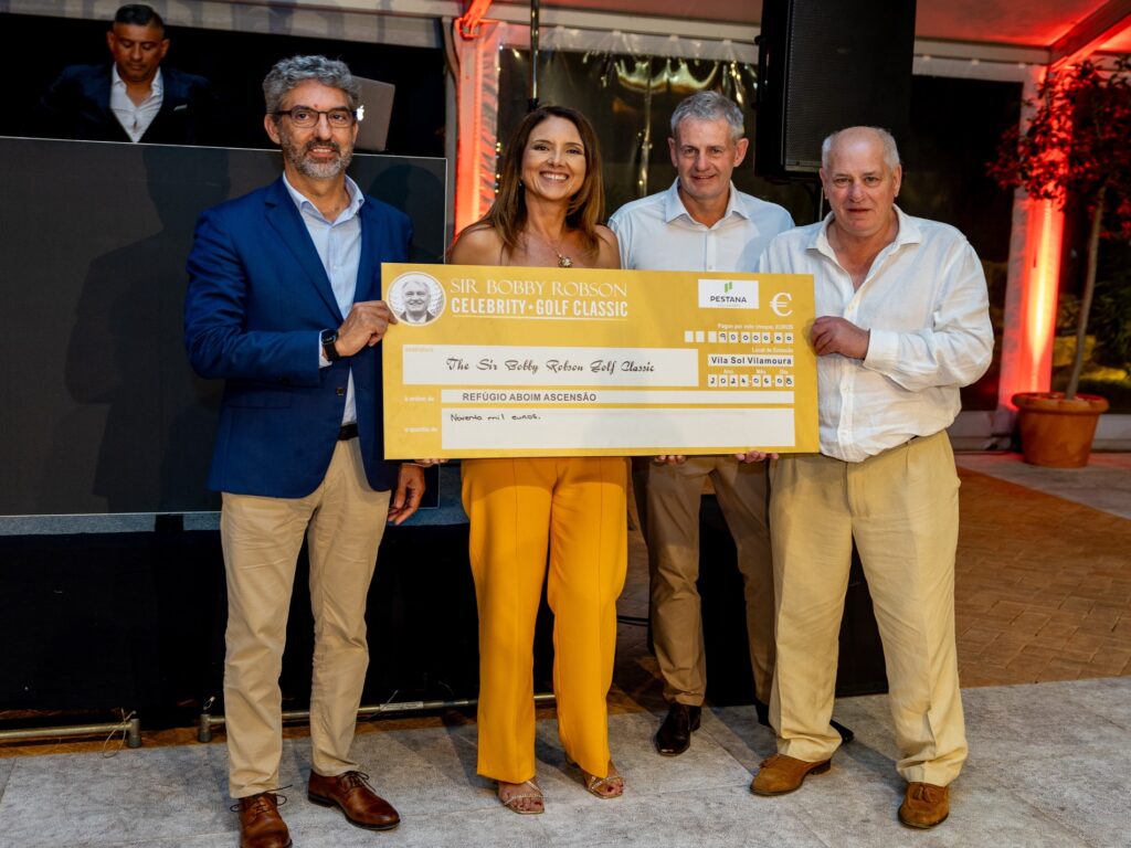 Sir Bobby Robson Celebrity Golf Tournament - Cheque handover